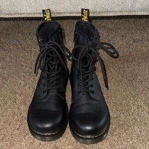Dr. Martens Black Leather Combat Boots